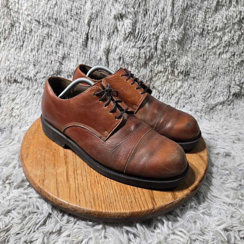 Nunn Bush Y2K Leather Brogues Chunky Oxford Men 10.5M “Bond” Dress Cap Toe Brown